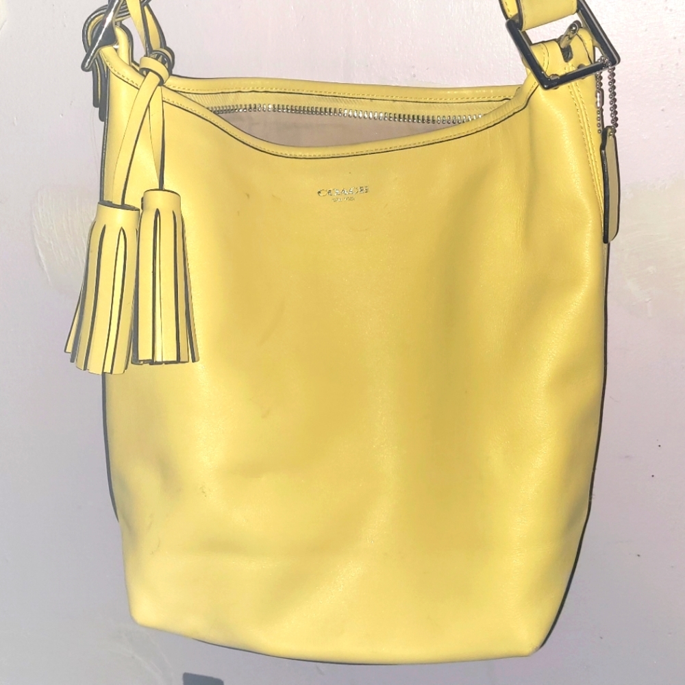 COACH soft leather bag with tassel